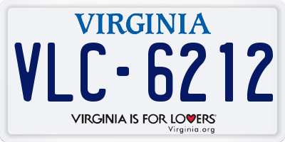VA license plate VLC6212
