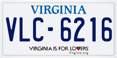 VA license plate VLC6216