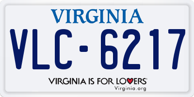 VA license plate VLC6217