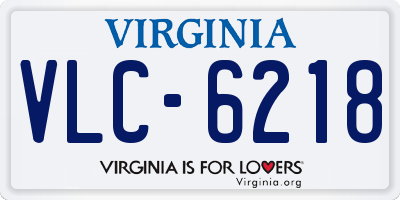 VA license plate VLC6218