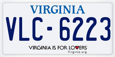 VA license plate VLC6223