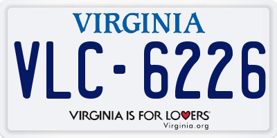 VA license plate VLC6226