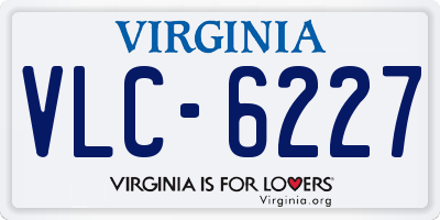 VA license plate VLC6227