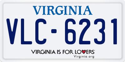 VA license plate VLC6231