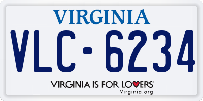 VA license plate VLC6234
