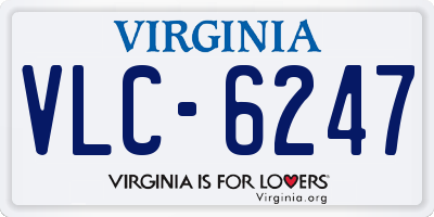 VA license plate VLC6247