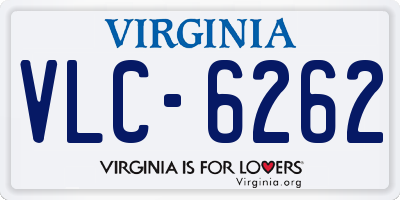VA license plate VLC6262