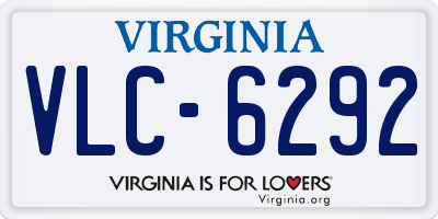 VA license plate VLC6292