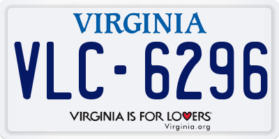 VA license plate VLC6296