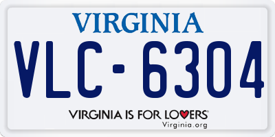 VA license plate VLC6304