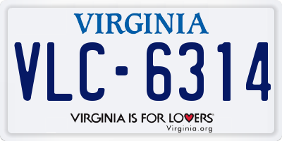 VA license plate VLC6314
