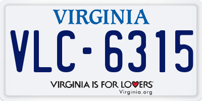 VA license plate VLC6315