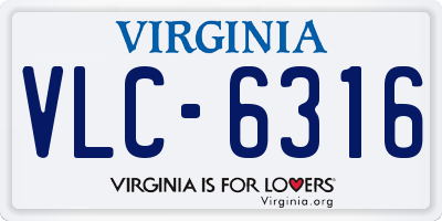 VA license plate VLC6316