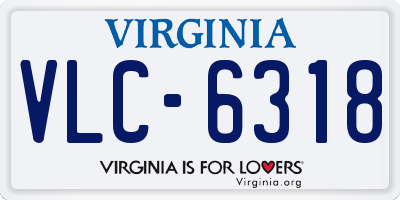 VA license plate VLC6318