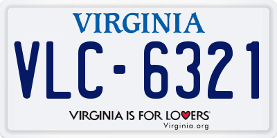 VA license plate VLC6321