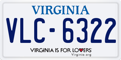 VA license plate VLC6322
