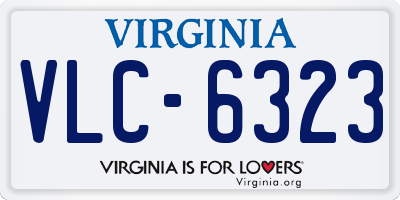 VA license plate VLC6323