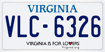 VA license plate VLC6326