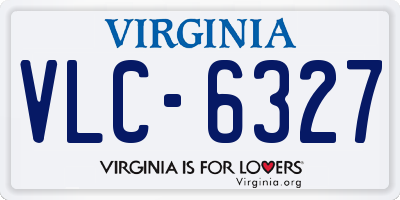 VA license plate VLC6327