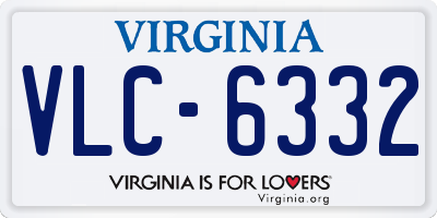 VA license plate VLC6332