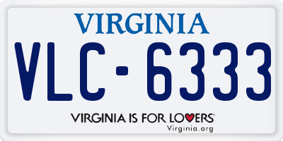 VA license plate VLC6333