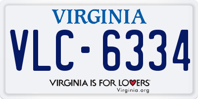 VA license plate VLC6334