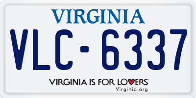 VA license plate VLC6337