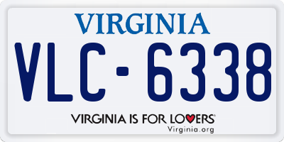 VA license plate VLC6338