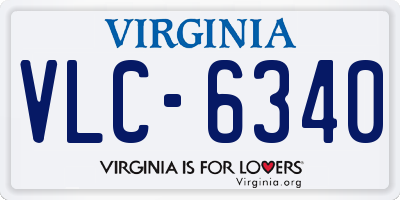 VA license plate VLC6340