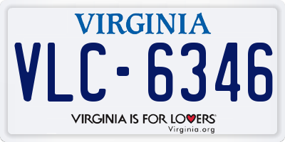 VA license plate VLC6346