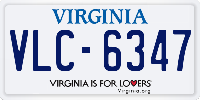 VA license plate VLC6347