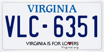 VA license plate VLC6351