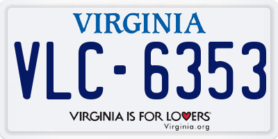 VA license plate VLC6353
