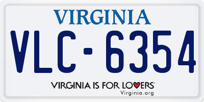 VA license plate VLC6354