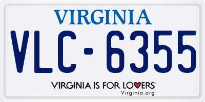VA license plate VLC6355