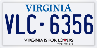 VA license plate VLC6356