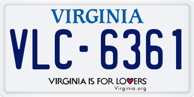 VA license plate VLC6361