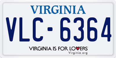 VA license plate VLC6364