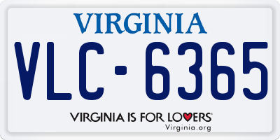 VA license plate VLC6365