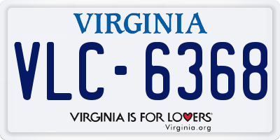 VA license plate VLC6368