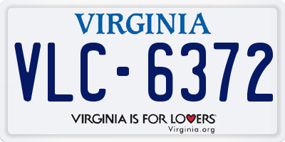 VA license plate VLC6372