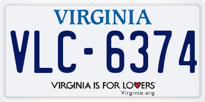 VA license plate VLC6374