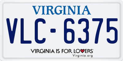 VA license plate VLC6375