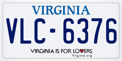VA license plate VLC6376