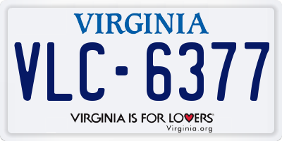 VA license plate VLC6377