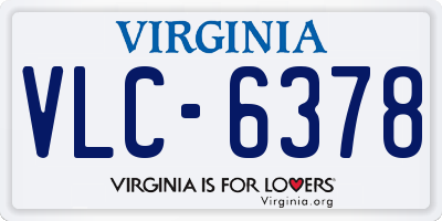 VA license plate VLC6378