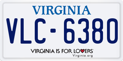 VA license plate VLC6380