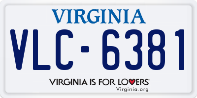 VA license plate VLC6381