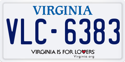 VA license plate VLC6383