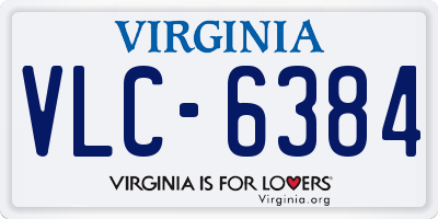 VA license plate VLC6384